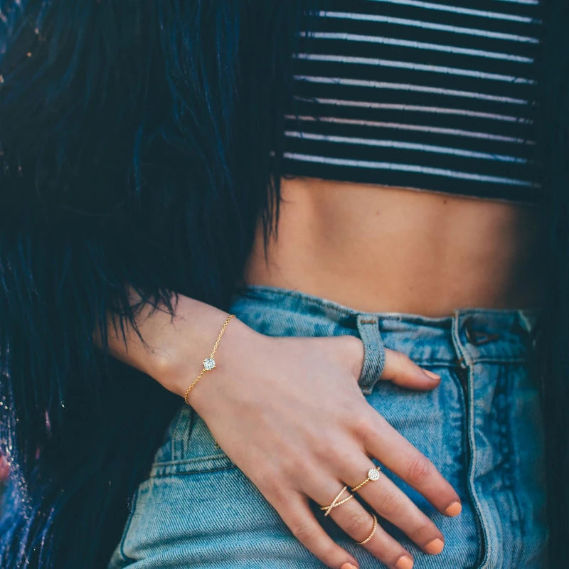 Delicate Stone Chain Bracelet