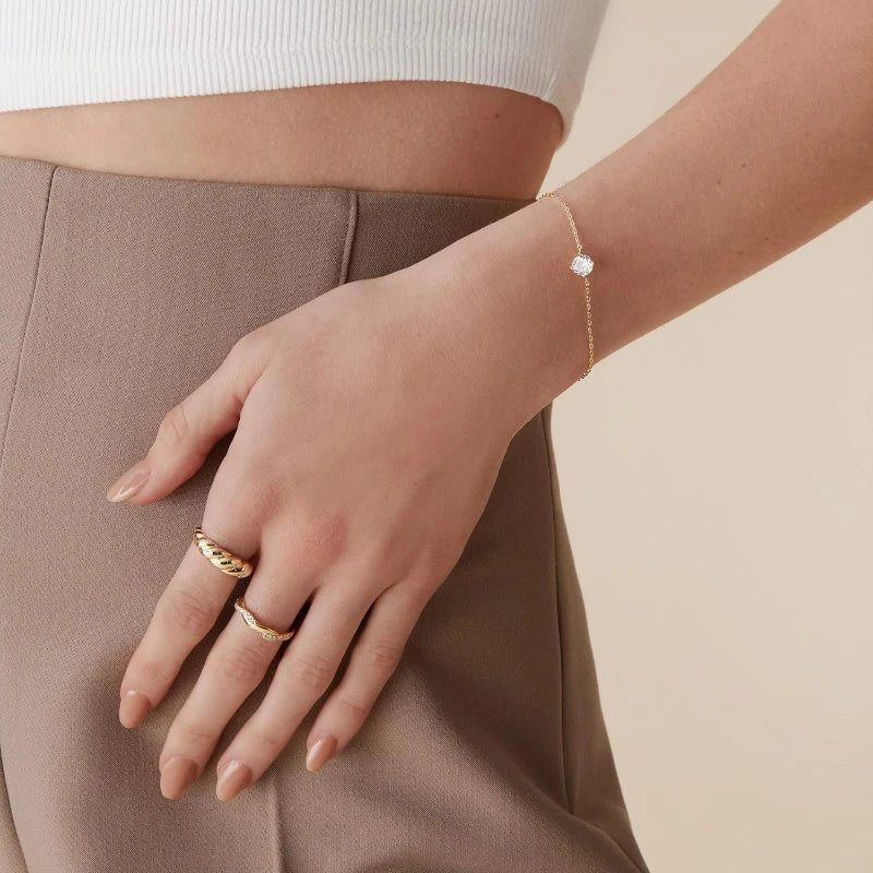 Delicate Stone Chain Bracelet