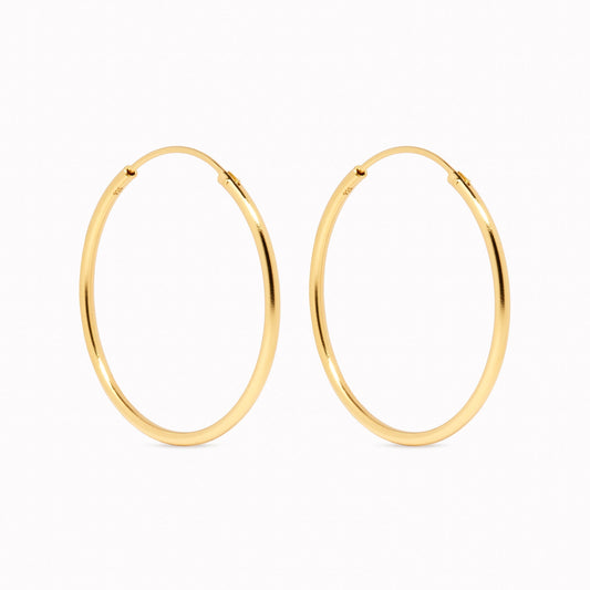 Gold Hoop Earrings 30mm - Rebecca