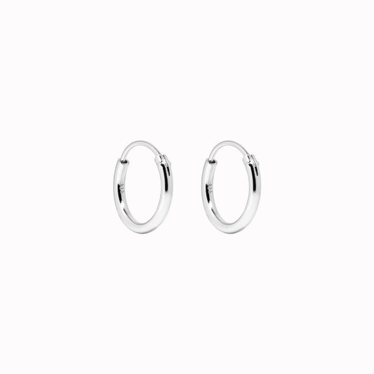 Silver Hoop Earrings 12mm - Rebecca