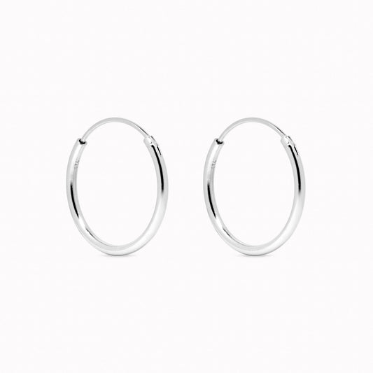 Silver Hoop Earrings 20mm - Rebecca