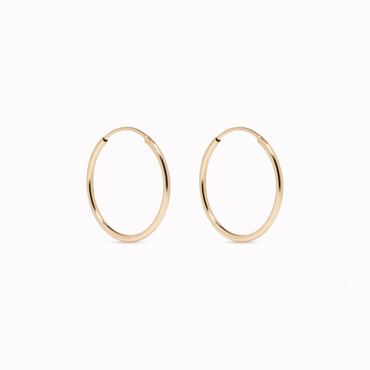 14k Gold Hoops 18mm - Sonia