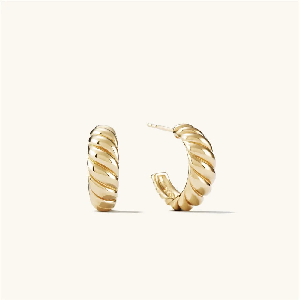Boucles d'oreilles créoles courbées