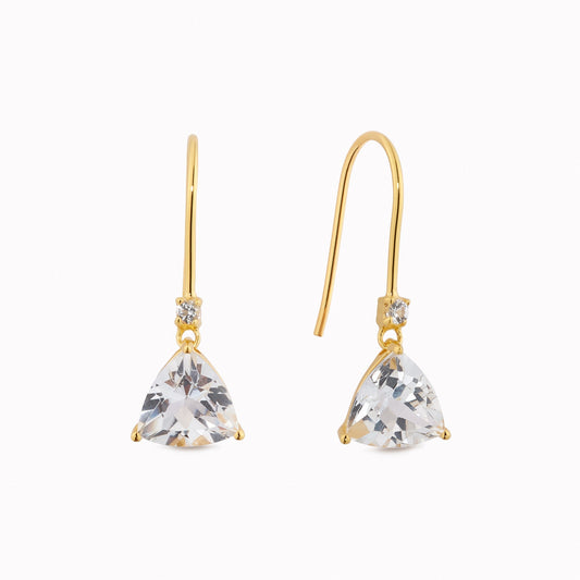Trillion Cut Earrings White Topaz - Tuva